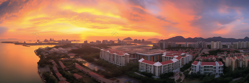 朝阳日出海景度假酒店全景长片,高清,摄影图,摄影图片,图片大全,摄影图免费下载